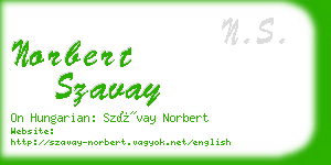 norbert szavay business card